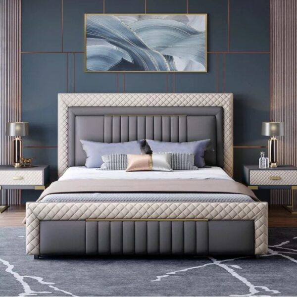 Grey Minimalist Bed