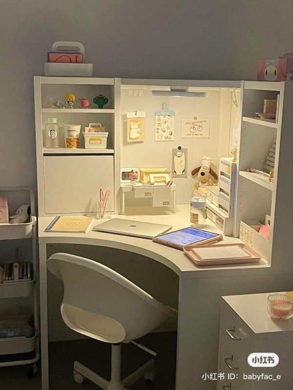 Lumi Study Desk with Storage Hutch