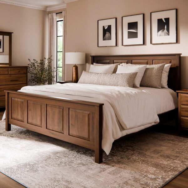 Classic Chestnut Raised Panel Bed Frame